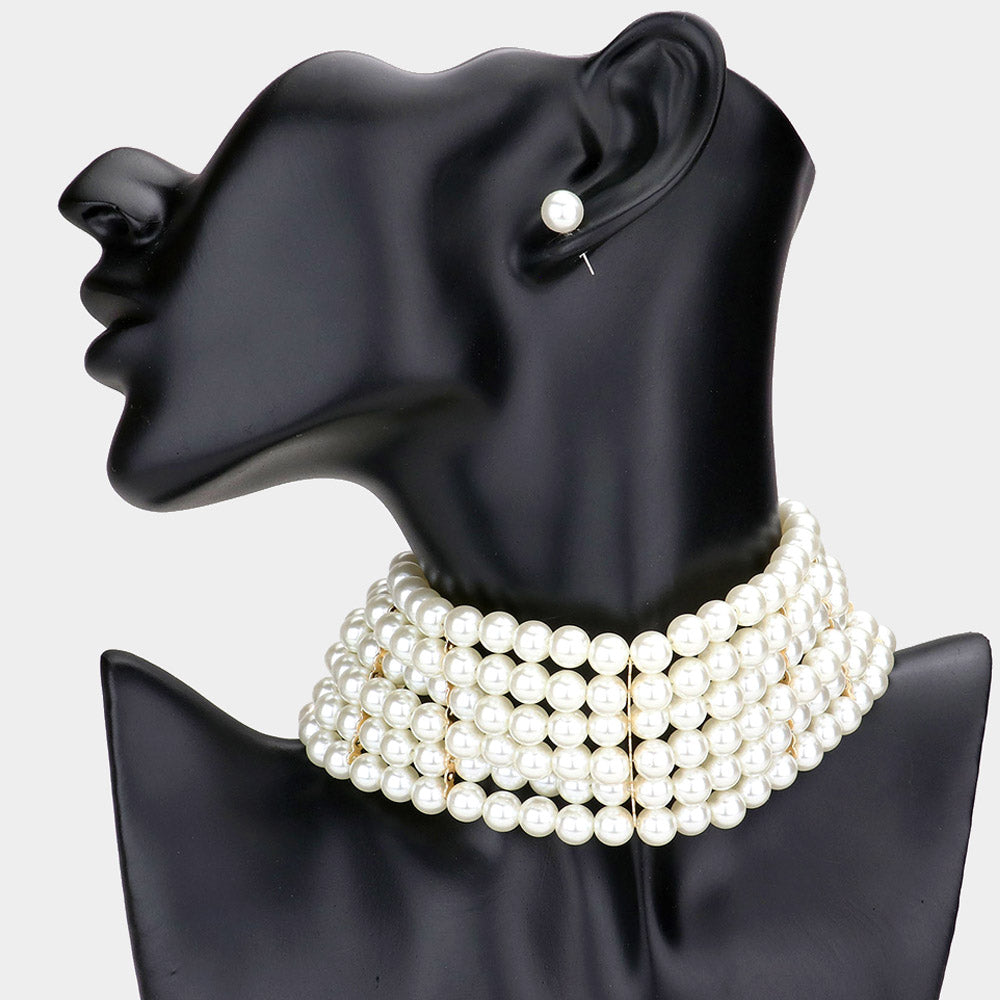 A Regal Pearl Choker Set