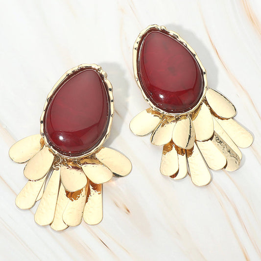 Vintage Pure Burgundy Earrings