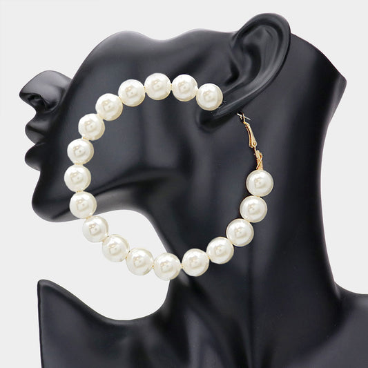 Pearl Pebble Hoops