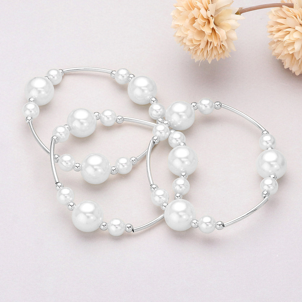 Triple Pearl Station Bracelets